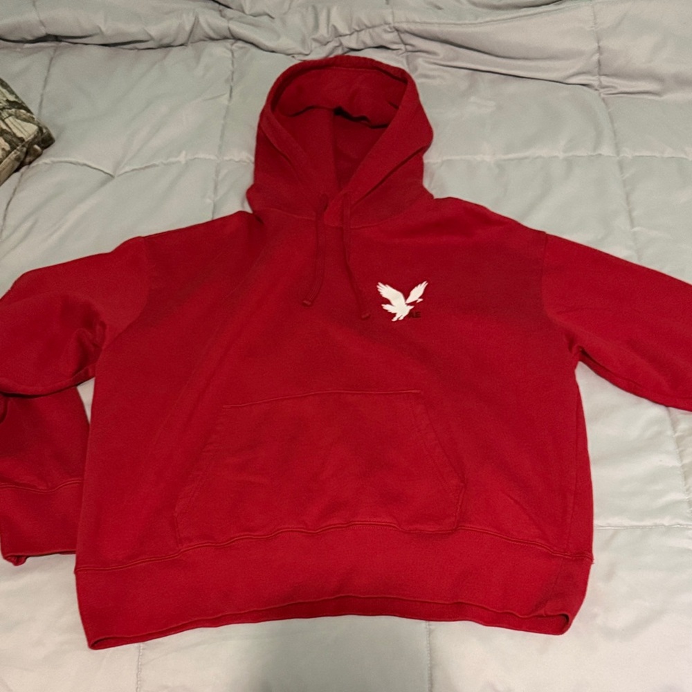 American Eagle Outfitters Red Hoodie with White Print